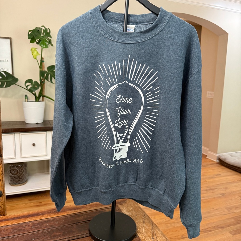Gildan Heavy Blend NABJ 2016 Shine Your Light Sweatshirt Blue Unisex Medium
